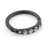 Black Steel Pave Gems Hinged Ring