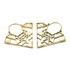 Brass Diamond Shape Hoop Earrings (Pair)