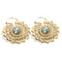 Brass Lotus Hoop Earrings with Abalone (Pair)-1