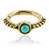 Brass Ornate Turquoise Open Cartilage Ring
