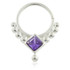 Dot Silver Open Ring with Iolite Gem