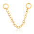 Zircon Gold PVD Steel Hanging Chain Charm