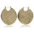 Mandala Jewellery - Massive Patterned Disk Brass Hoop Earrings (Pair)