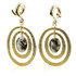 Mandala Jewellery - Quartz with Tourmaline Oval Brass Ear Weights (pair)