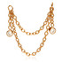 Rose Gold Steel Hanging Double Chain with Hanging Gems