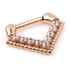 Rose Gold Steel Inverted Jewelled Triangle Septum Ring