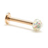 Rose Gold Ti Internal Labret with Multi Gem Resin Ball 1.2mm