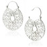 Silver Brass Flower Disk Earrings (Pair)