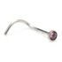 Steel Amethyst Nose Stud