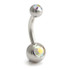 Steel External Thread Baby Double Jewelled Navel Bar