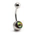 Steel External Thread Double Jewelled Navel Bar -1.6-6-Vitrail Medium