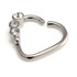 Steel Gem Heart Ring