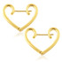 Steel Gold Heart Hoop Earrings (Pair)