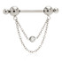 Threadless Ti Double Ball Jewelled Chain Nipple Bar