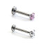 Threadless Ti Micro Labret with Pop In Prong Set Gem