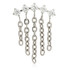 Ti Internal 5 Prong Set Gem Crescent with Graduated Hanging Chains