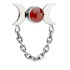 Ti Internal Red Agate Bezel with Double Moon Crescent Attachment