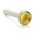 Ti Straight Ball Back Nose Stud with Citrine Stone