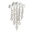 Ti Threadless 5 Prong Set Gem Crescent with Graduated Hanging Chains