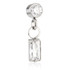 Ti Threadless Jewelled Bezel Attachment with Hanging Baguette Charm