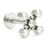 Ti Threadless Labret with Jewelled Bezel Flower with Surrounding Beads Attachment