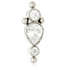 Ti Threadless Pear Shaped Jewel with Round Gem and Beads Attachment