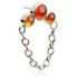 Ti Threadless Triple Red Agate Stone Bezel with Hanging Chain Attachment