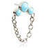 Ti Threadless Triple Turquoise Stone Bezel with Hanging Chain Attachment