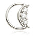 Ti Triple Jewelled with Beads Moon Shaped Hinge Ring