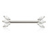 TiC Threadless Titanium Triple Marquise Nipple Bar