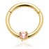 TL - 14ct Gold Pink Sapphire Prong Set Hinge Ring
