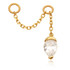 TL - 14ct Gold Chain with Jewelled Pear Attachment