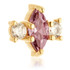 TL - 14ct Internal Amethyst Marquise & Double Round Gem Attachment