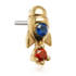 TL - 14ct Solid Gold Threadless Jewelled Rocket Launch Attachment