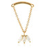 TL - 14ct Threadless Gold Marquise Gem Pin Attachment With Chain