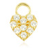 TL - 9ct Gold Jewelled Heart Charm for Hinge Segment Ring