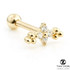 TL - 14K Gold Gem Flower Cartilage Bar