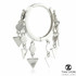 TL - White Gold Hanging Triangle Chains Hinge Ring