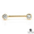 TL - Gold Round Gem Nipple Bar