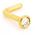 Zircon Gold PVD Ti Gem L Shape Nose Stud