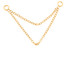 Zircon Gold Steel Double Hanging Chain Charm