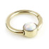 Zircon Gold Steel Opal Disk Hinge Segment Ring