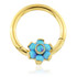 Zircon Gold Ti Forward Facing Opal Flower Hinged Segment Ring