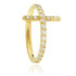Zircon Gold Ti Hinged Cross Crystal Ring