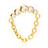 Zircon Gold Ti Internal Bezel Gem Crescent with Hanging Chain Attachment