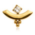 Zircon Gold Ti Internal Curved Bar Tri Bead & Gem Attachment