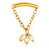 Zircon Gold Ti Internal Curved Bar with Hanging Marquise Attachment