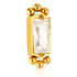 Zircon Gold Ti Internal Jewelled Rectangle with Double Tri Beads Attachment (0.9mm thread)