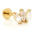 Zircon Gold Ti Internal Labret with Jewelled Marquise Trio Attachment