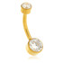 Internal Zircon Gold Ti Double Jewelled Disk Navel